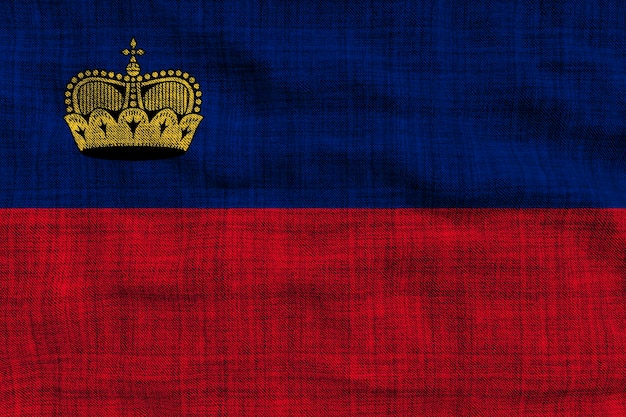 Nationalflagge von Liechtenstein Hintergrund mit Flagge von Liechtenstein