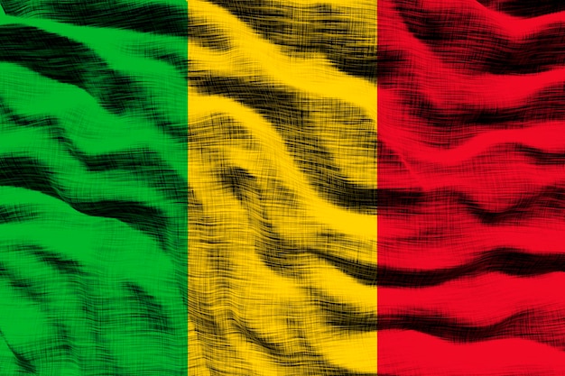 Nationalflagge von Mali Hintergrund mit Flagge von Mali