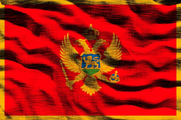 Nationalflagge von Montenegro Hintergrund mit Flagge von Montenegro