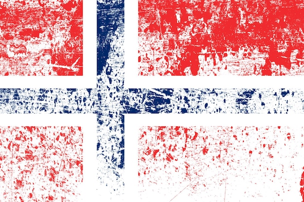 Nationalflagge von Norwegen mit Textur. Vorlage für Design