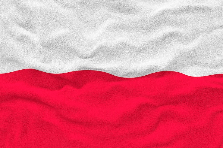 Foto nationalflagge von polen hintergrund mit flagge von polen