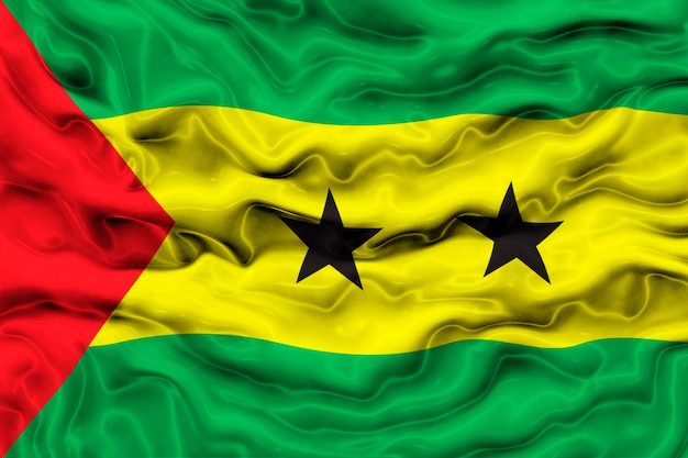 Nationalflagge von Sao Tome und Principe Hintergrund mit Flagge von Sao Tome und Principe