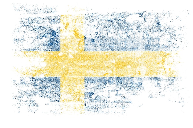 Nationalflagge von Schweden mit Textur. Vorlage für Design