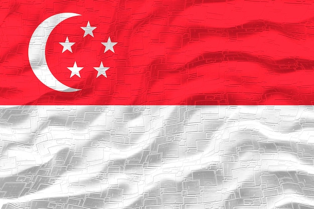 Nationalflagge von Singapur Hintergrund mit Flagge von Singapur