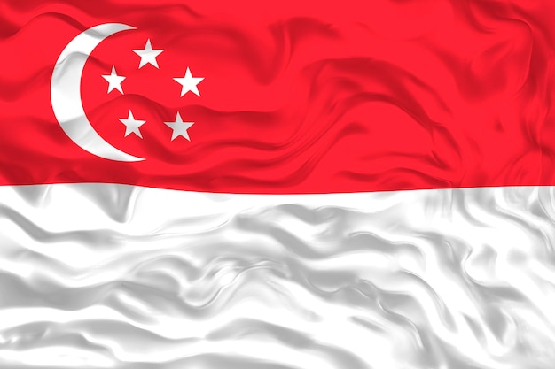 Foto nationalflagge von singapur hintergrund mit flagge von singapur