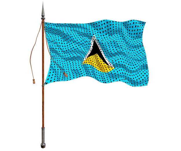 Nationalflagge von St. Lucia Hintergrund mit Flagge von St. Lucia