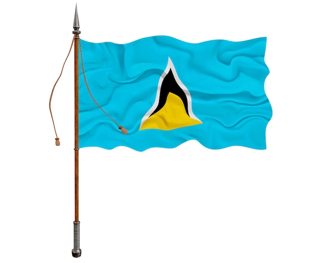 Nationalflagge von St. Lucia Hintergrund mit Flagge von St. Lucia