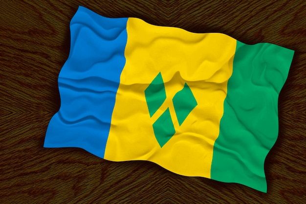 Nationalflagge von St. Vincent Hintergrund mit Flagge von St. Vincent
