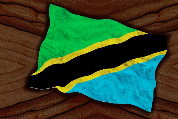 Nationalflagge von Tansania Hintergrund mit Flagge von Tansania