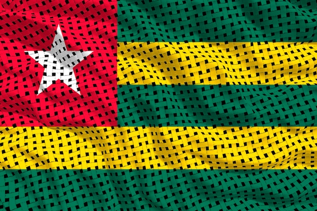 Nationalflagge von Togo Hintergrund mit Flagge von Togo