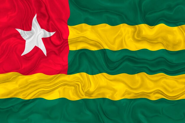 Nationalflagge von Togo Hintergrund mit Flagge von Togo