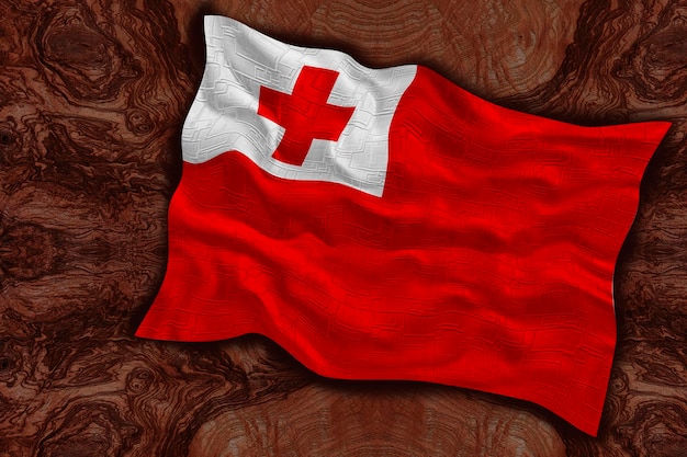 Nationalflagge von Tonga Hintergrund mit Flagge von Tonga