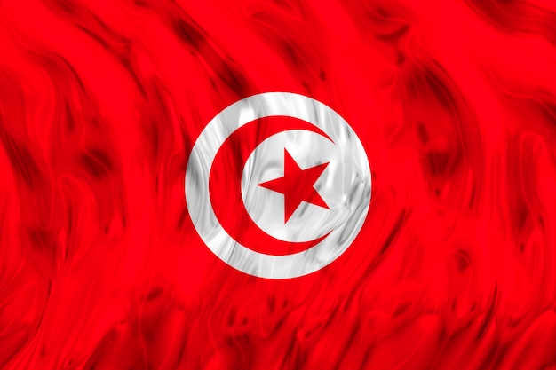 Nationalflagge von Tunesien Hintergrund mit Flagge von Tunesien