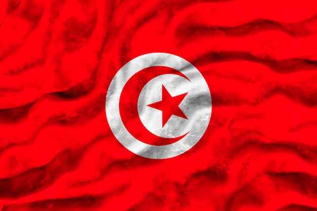 Nationalflagge von Tunesien Hintergrund mit Flagge von Tunesien