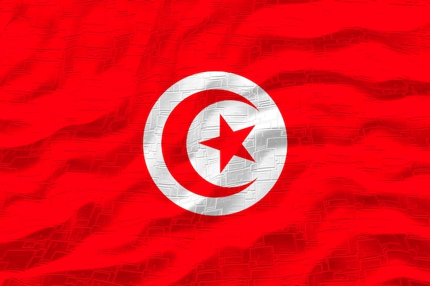 Nationalflagge von Tunesien Hintergrund mit Flagge von Tunesien