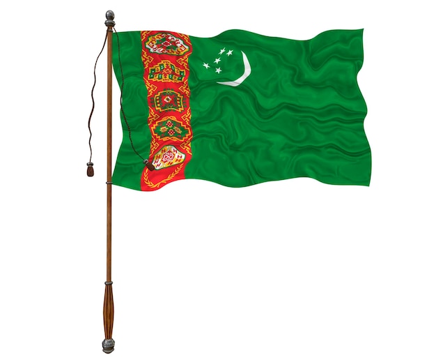 Nationalflagge von Turkmenistan Hintergrund mit Flagge von Turkmenistan