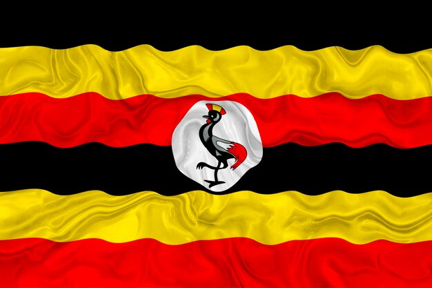 Nationalflagge von Uganda Hintergrund mit Flagge von Uganda