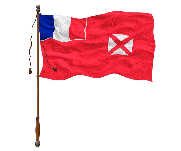 Foto nationalflagge von wallis und futuna hintergrund mit flagge von wallis und futuna