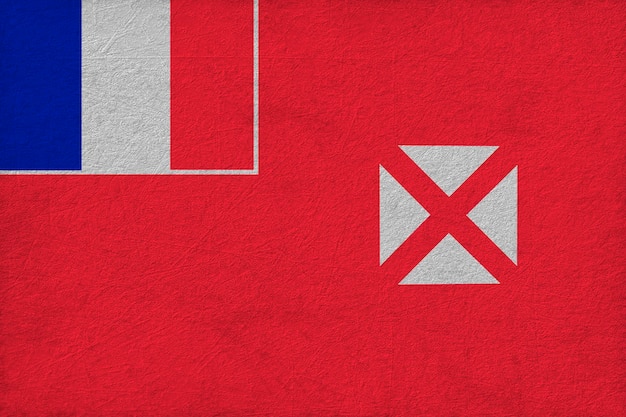Nationalflagge von Wallis und Futuna Hintergrund mit Flagge von Wallis und Futuna