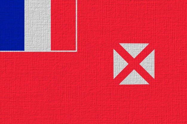 Nationalflagge von Wallis und Futuna Hintergrund mit Flagge von Wallis und Futuna