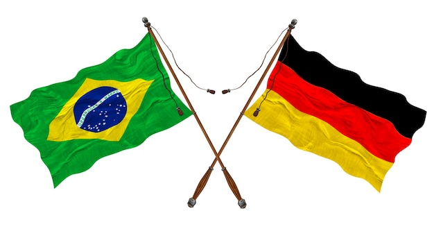 Nationalflaggen von Deutschland und Brasilien Hintergrund für Designer