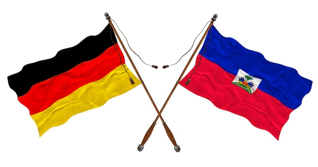 Nationalflaggen von Haiti und Deutschland Hintergrund für Designer