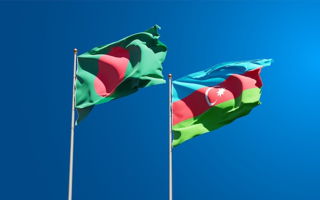 Nationalstaatsflaggen von Aserbaidschan und Bangladesch