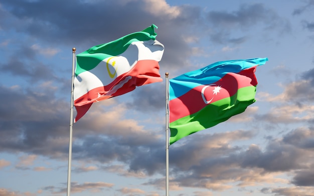 Nationalstaatsflaggen von Bangsamoro und Aserbaidschan