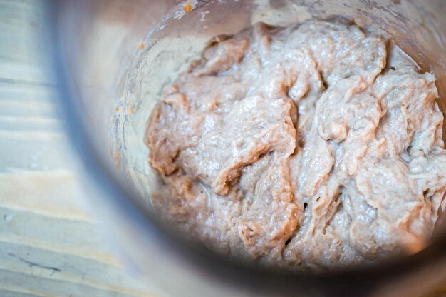 Foto natürliche hefe für sauerteigbrot