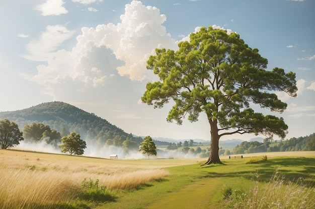 Natürliche Landschaft mit Bäumen