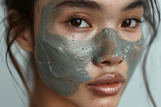 Natürliche Lehmmaske für die Hautpflege nach ostasiatischem Modell