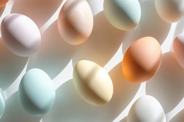 Natürliche Pastell-Ostereier abstrakter Hintergrund Generative KI