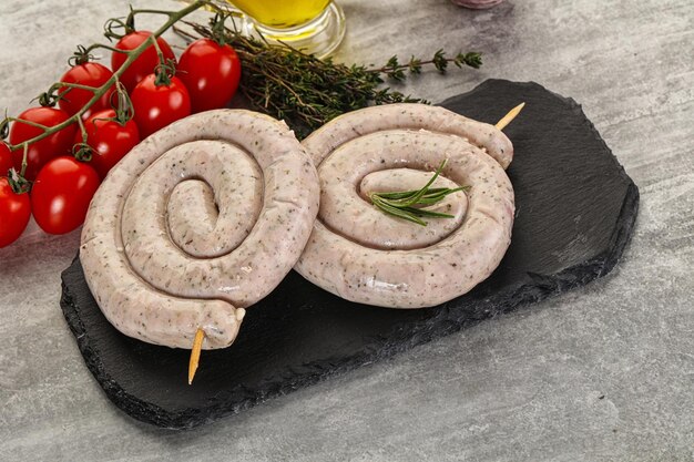 Natürliche Spiralwurst zum Grillen