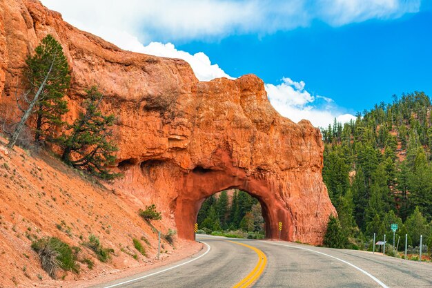 Foto natürliche steinbogenbrücke im red canyon nationalpark in utah, usa