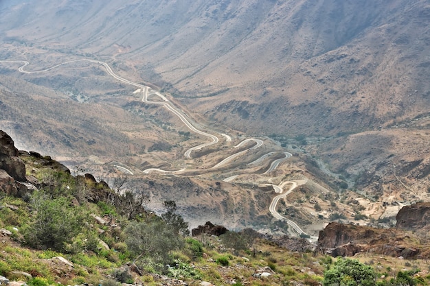 Natur des Hejaz-Gebirges in der Nähe der Stadt Taif in der Provinz Mekka Saudi-Arabien