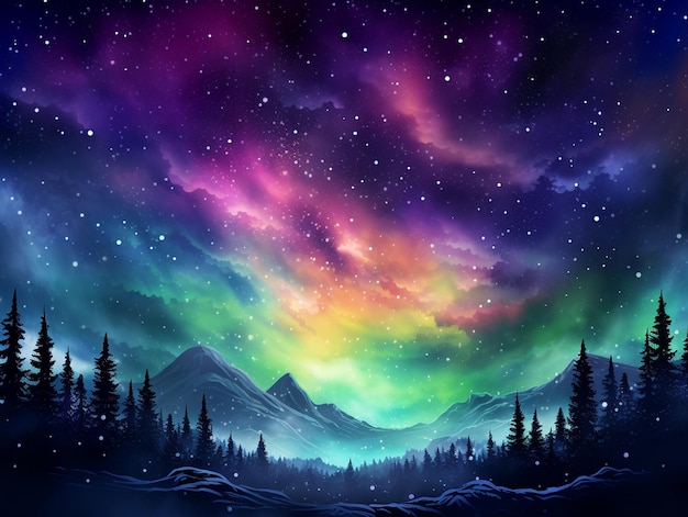 Foto natur des nachthimmels sterne galaxie und aurora