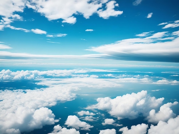 Natur-Hintergrund weißer Schatten und blauer Himmel aus einem Flugzeug-AI-Bildgenerator