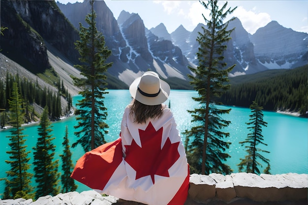 Foto natur in kanada mit wunderschönen bergen und wäldern