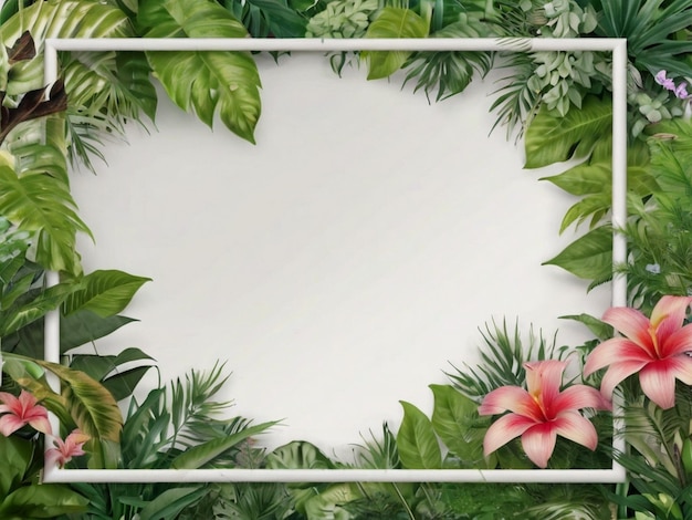 Natur-Mockup-Rahmen Dschungel-Blumen-Rahmen