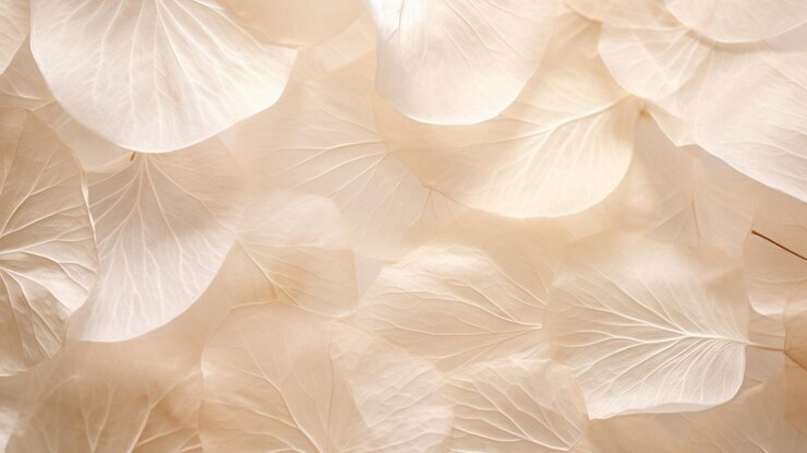Naturaleza abstracta pétalos de flores secas fondo transparente beige arte generado por Ai
