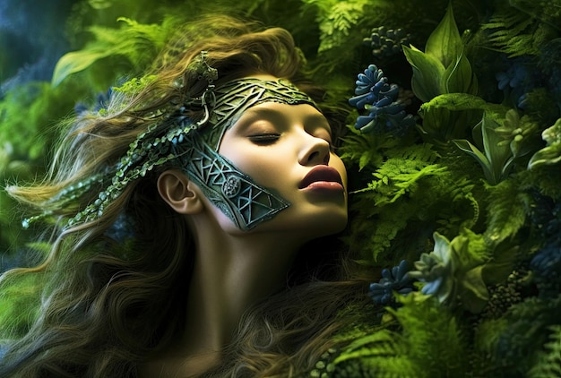 Naturaleza belleza orgánica hermosa mujer eco concepto ai generado