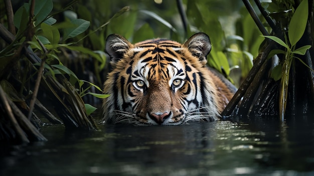 En la naturaleza, los cachorros de tigre y su familia en el hábitat del bosque