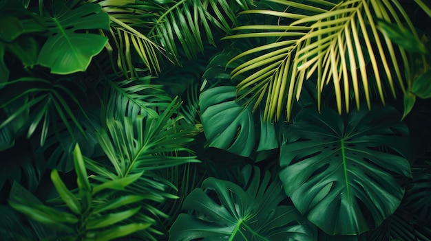 La naturaleza deja el concepto de fondo de bosque tropical verde