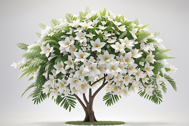 La naturaleza es un árbol de belleza blanca tropical