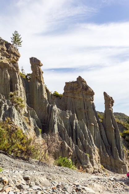 Foto la naturaleza es una gran constructora. belleza de la isla norte. maravillas de nueva zelanda.