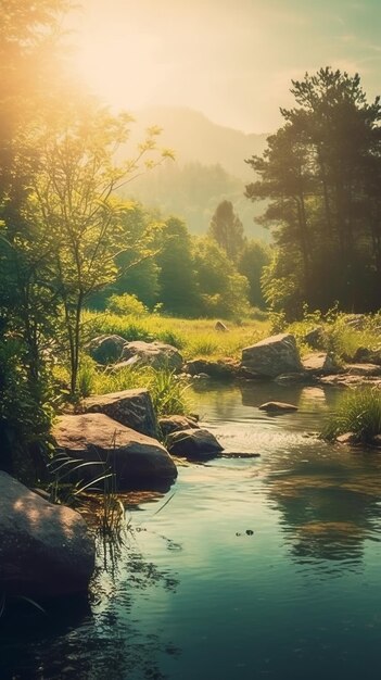 La naturaleza fresca y colorida de 4K