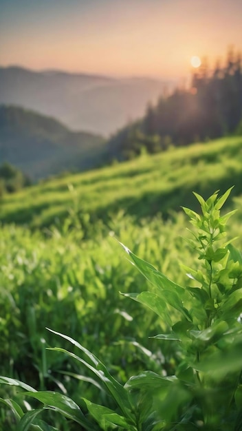 La naturaleza fresca verde borroso y fondo bokeh