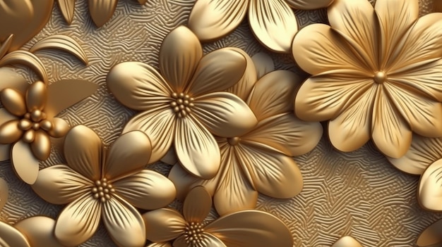 La naturaleza más hermosa y sorprendente y la ilustración de papel tapiz de fondo 3D de flores