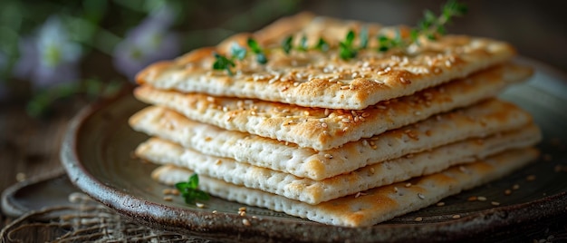 Esta naturaleza muerta está representada con una botella de vino y pan de pascua matzoh