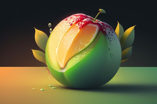 Foto naturaleza muerta, fruta de manzana, cartel creativo, cubierta, banner, papel tapiz, fondo, diseño, arte